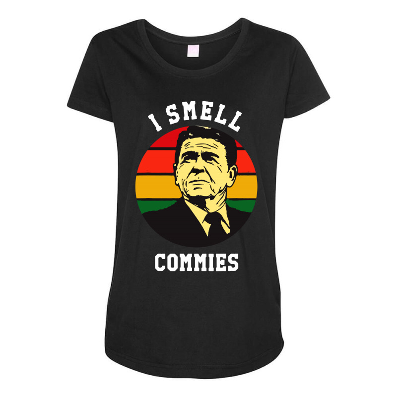 Ronald Reagan I Smell Commies Political Maternity Scoop Neck T-shirt by Garden Store | Artistshot