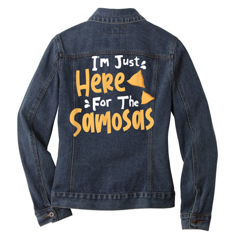 I'm Just Here For The Samosas Desi Bollywood Funny Memes T Shirt Ladies Denim Jacket by kalellwhistlehunt | Artistshot