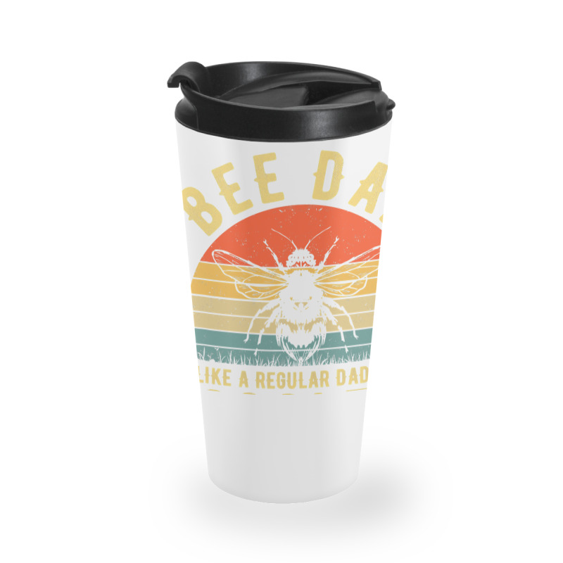 Bee Beekeeper Dad Like A Regular Dad But Cooler Vintage Fathers Day 57 Travel Mug | Artistshot