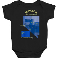 Colorful Nevada County Map, Flag, Motto, Nickname T Shirt Baby Bodysuit | Artistshot