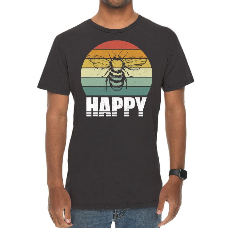 Bee Beekeeper Retro Bee Be Happy Funny Bee Inspirational Vintage 286 H Vintage T-shirt | Artistshot