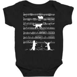 musician cat lover funny cute kitty playing music note clef t shirt Baby Bodysuit | Artistshot