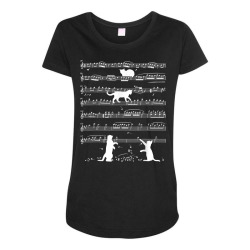 musician cat lover funny cute kitty playing music note clef t shirt Maternity Scoop Neck T-shirt | Artistshot