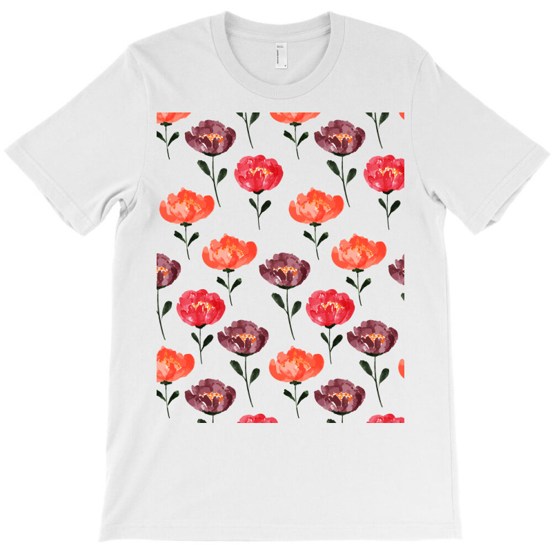 Cute Peony Watercolor Pattern T-shirt | Artistshot