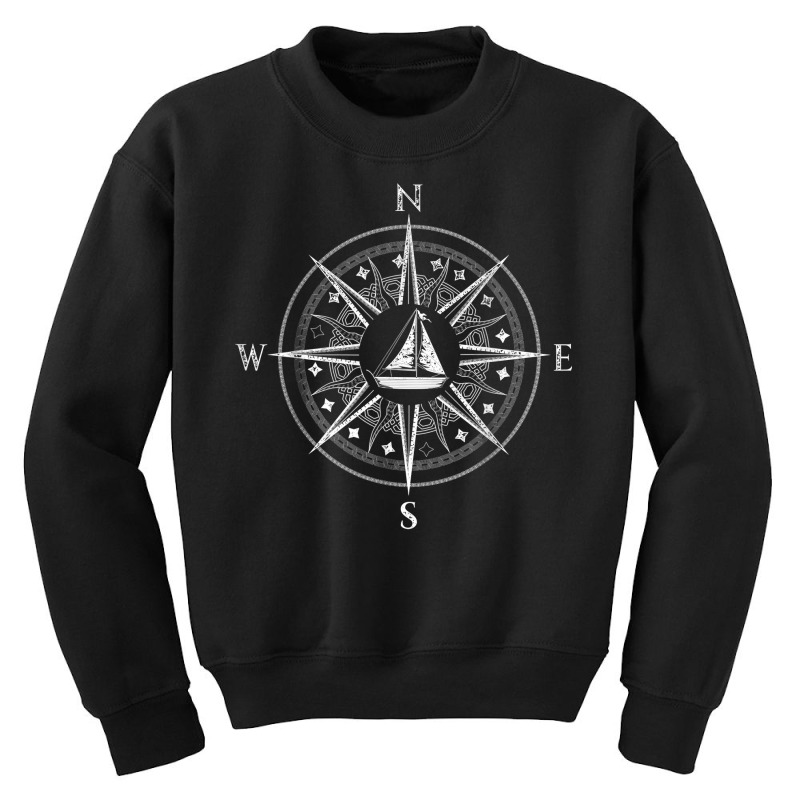 Nautical Sailing Sail Boat Captain Sailor Compass Sailing T Shirt Youth Sweatshirt | Artistshot