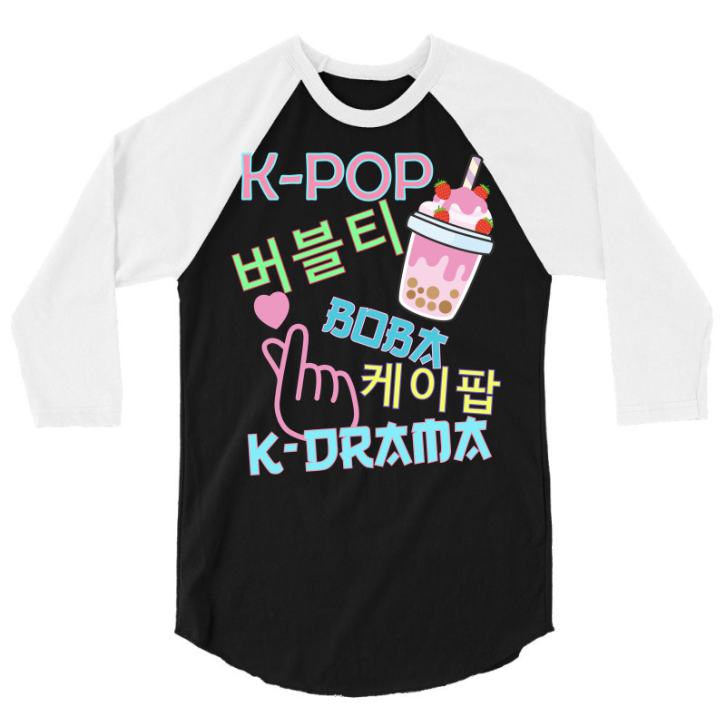 Bubble Tea Boba K-pop Music Lover Korean Milk Anime 3/4 Sleeve Shirt | Artistshot