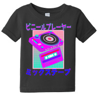 Vaporwave Record Player Retro 80s Japanese Otaku Art Baby Tee | Artistshot