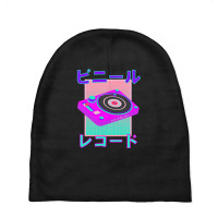 Vaporwave Record Player Retro 80s Japanese Otaku Art Baby Beanies | Artistshot