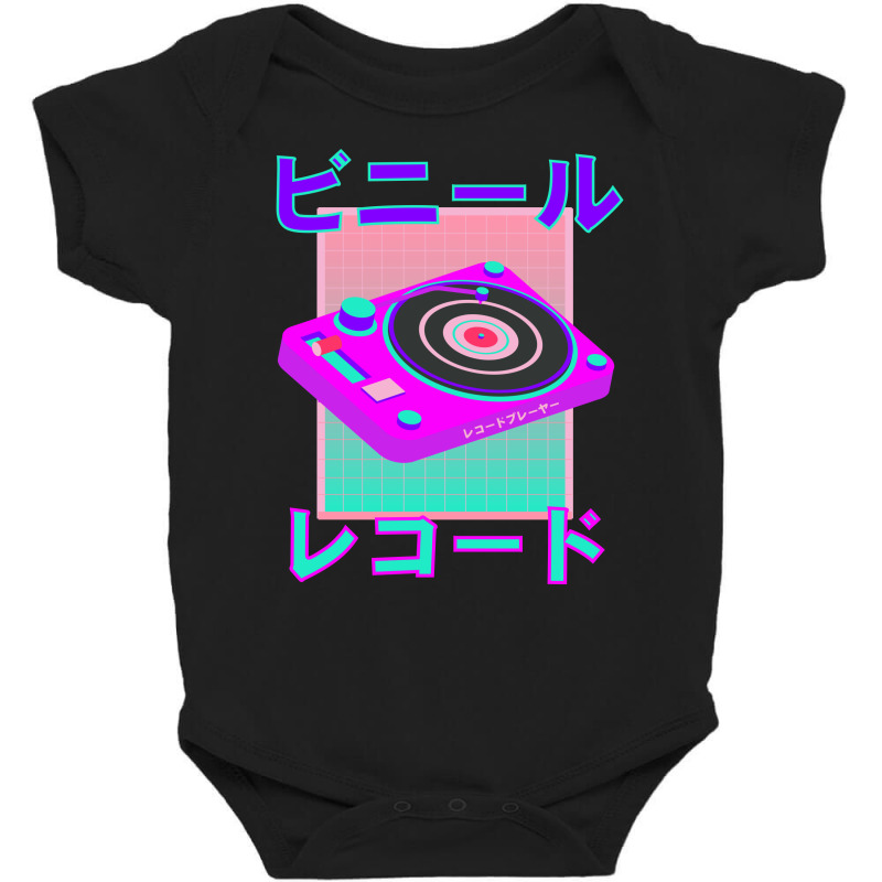 Vaporwave Record Player Retro 80s Japanese Otaku Art Baby Bodysuit | Artistshot