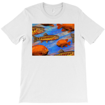 California Golden Trout Garibaldi Fish Background T-shirt Designed By Saul