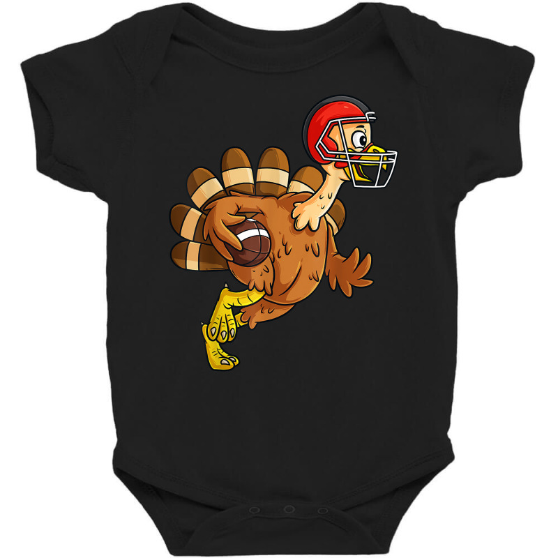 Thanksgiving Turkey Running Back Football Boys Kids Teens T Shirt Baby Bodysuit by hollymu | Artistshot