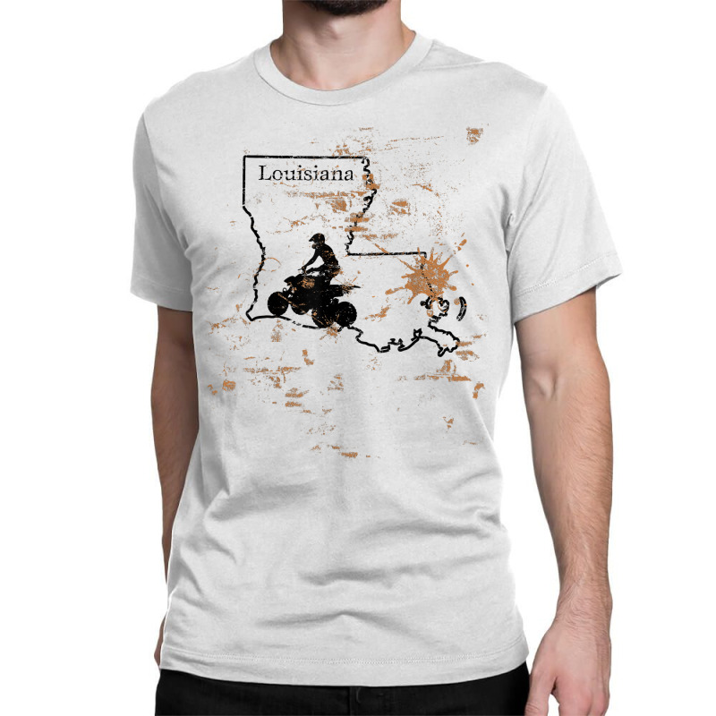 Louisiana Atv Trail Rider Mud La State Map Atv Riding T Shirt Classic T-shirt | Artistshot