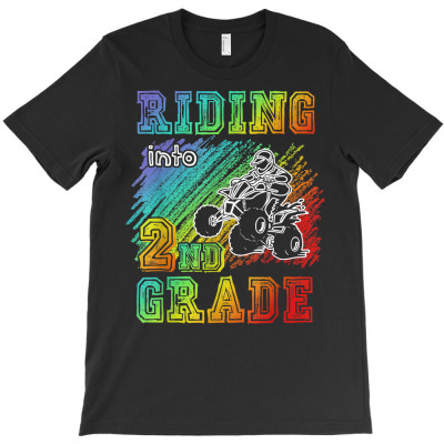 Riding Into 2nd Grade Atv Quad Rider Boy Funny T Shirt T-shirt Designed By Bibonzgulnacqo