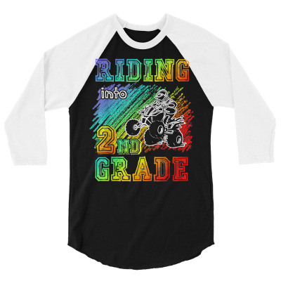 Riding Into 2nd Grade Atv Quad Rider Boy Funny T Shirt 3/4 Sleeve Shirt Designed By Bibonzgulnacqo