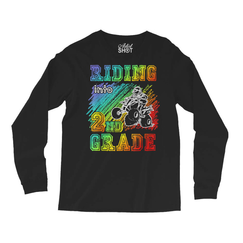 Riding Into 2nd Grade Atv Quad Rider Boy Funny T Shirt Long Sleeve Shirts | Artistshot