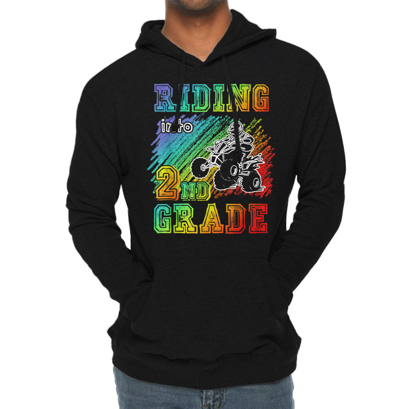 Riding Into 2nd Grade Atv Quad Rider Boy Funny T Shirt Lightweight Hoodie | Artistshot