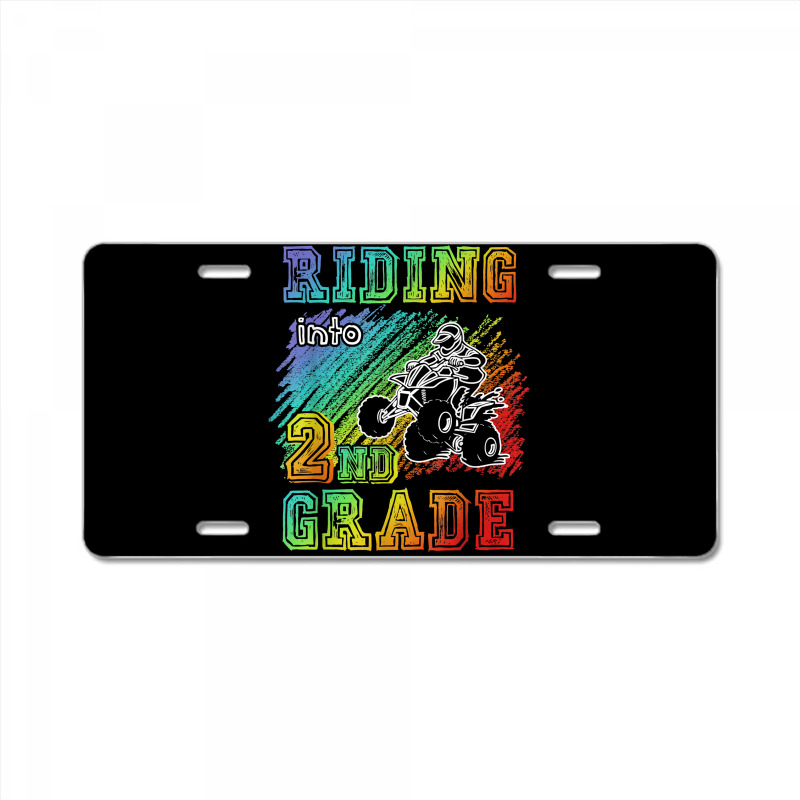 Riding Into 2nd Grade Atv Quad Rider Boy Funny T Shirt License Plate | Artistshot