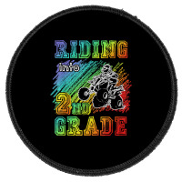 Riding Into 2nd Grade Atv Quad Rider Boy Funny T Shirt Round Patch | Artistshot