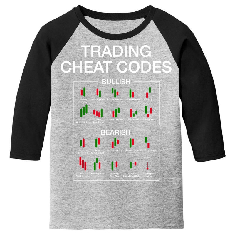 Trading Cheat Code Candlestick Pattern Funny Stock Trader T Shirt Youth 3/4 Sleeve by jayannidifalco | Artistshot