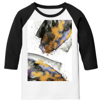 Gold Textured Earthy Watercolor Art Youth 3/4 Sleeve | Artistshot