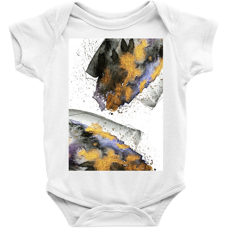 Gold Textured Earthy Watercolor Art Baby Bodysuit | Artistshot