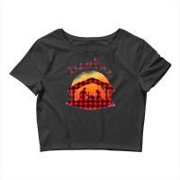 Jesus Christ Christian Buffalo Plaid True Story Of Jesus Birth Nativit Crop Top | Artistshot