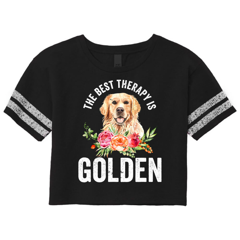 Golden Retriever Goldie Dog The Best Therapy Is Goldengolden Retriever Scorecard Crop Tee by circularflap | Artistshot