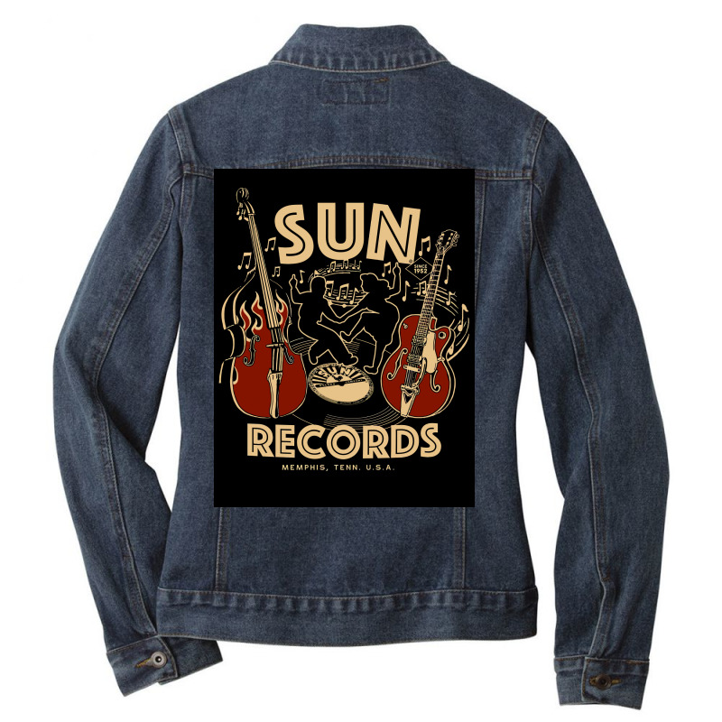 American Independent Record Label Sun Records Ladies Denim Jacket by JohnBush | Artistshot