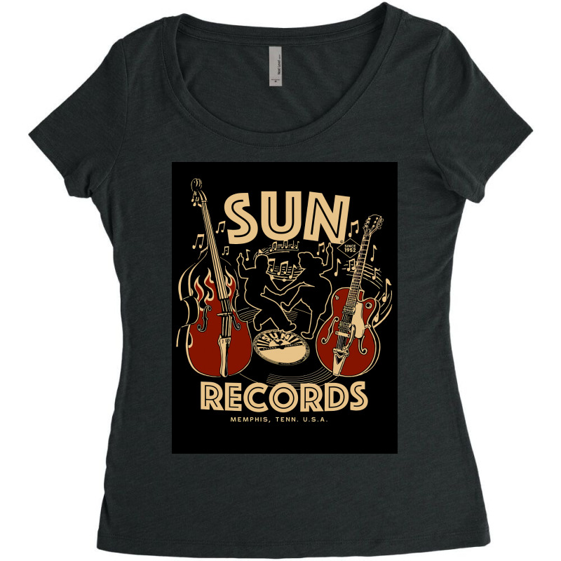 American Independent Record Label Sun Records Women's Triblend Scoop T-shirt by JohnBush | Artistshot