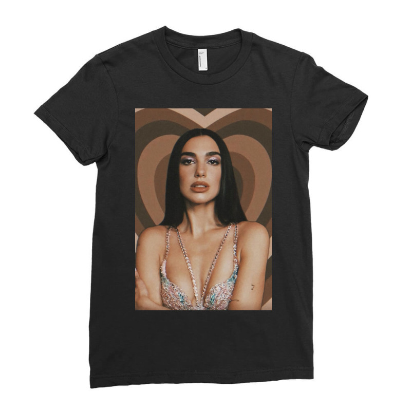 Dua Take A Photo With A Brown Background Love Ladies Fitted T-Shirt by annaponder | Artistshot