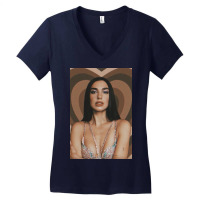 Dua Take A Photo With A Brown Background Love Women's V-neck T-shirt | Artistshot