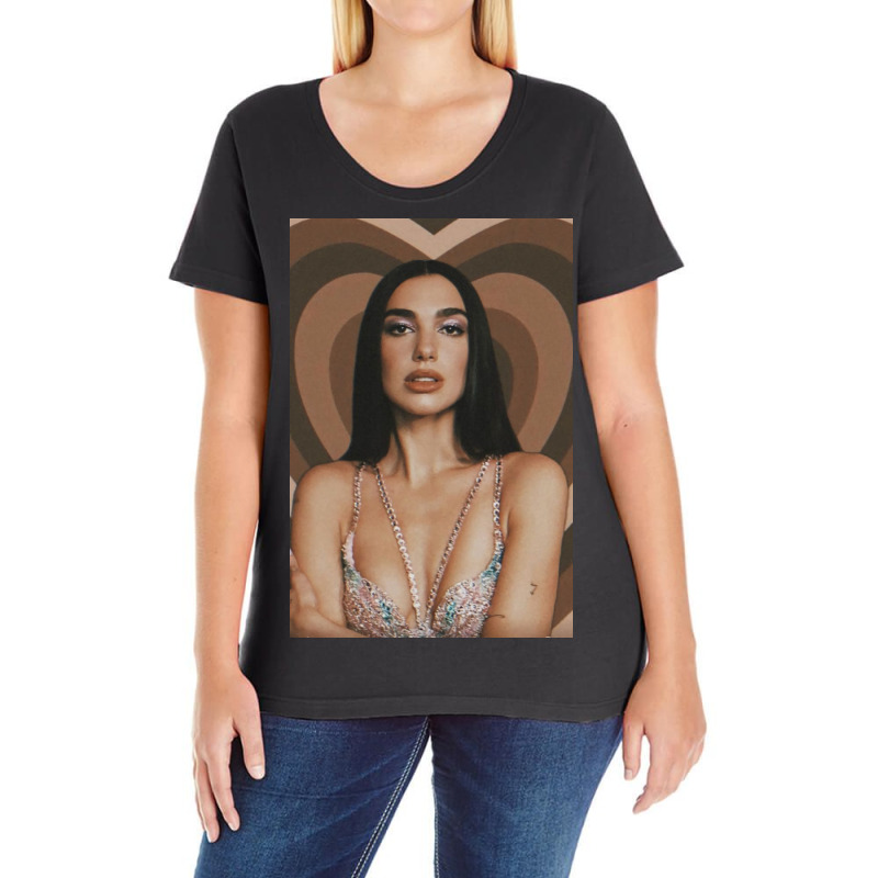 Dua Take A Photo With A Brown Background Love Ladies Curvy T-Shirt by annaponder | Artistshot