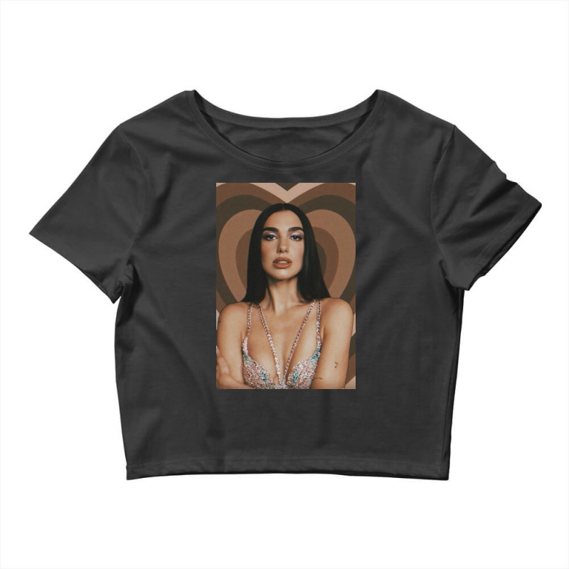 Dua Take A Photo With A Brown Background Love Crop Top by annaponder | Artistshot