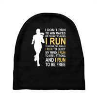 Female Runner Girl Women I Don't Run To Win Races Pullover Hoodie Baby Beanies | Artistshot