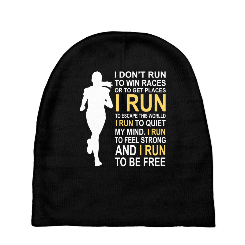 Female Runner Girl Women I Don't Run To Win Races Pullover Hoodie Baby Beanies | Artistshot