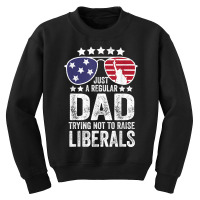 Mens Just A Regular Dad Trying Not To Raise Liberals Republican T Shir Youth Sweatshirt | Artistshot