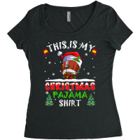 Football This Is My Christmas Pajama Football Xmas Lights Costume 408 Women's Triblend Scoop T-shirt | Artistshot