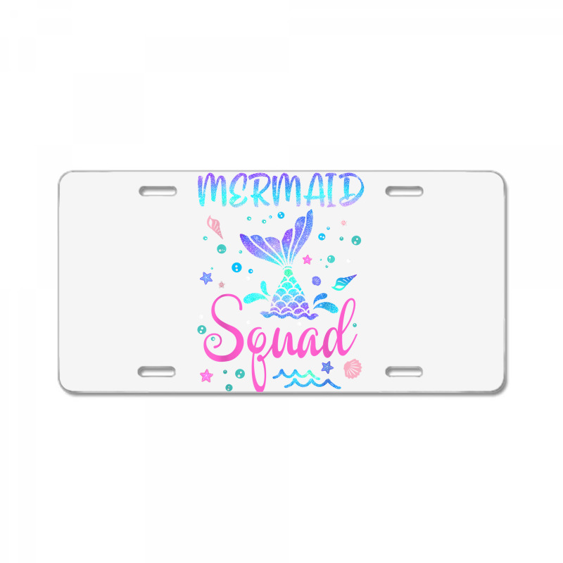 Mermaid Squad Of The Birthday Mermaid Tail Family Matching T Shirt License Plate | Artistshot