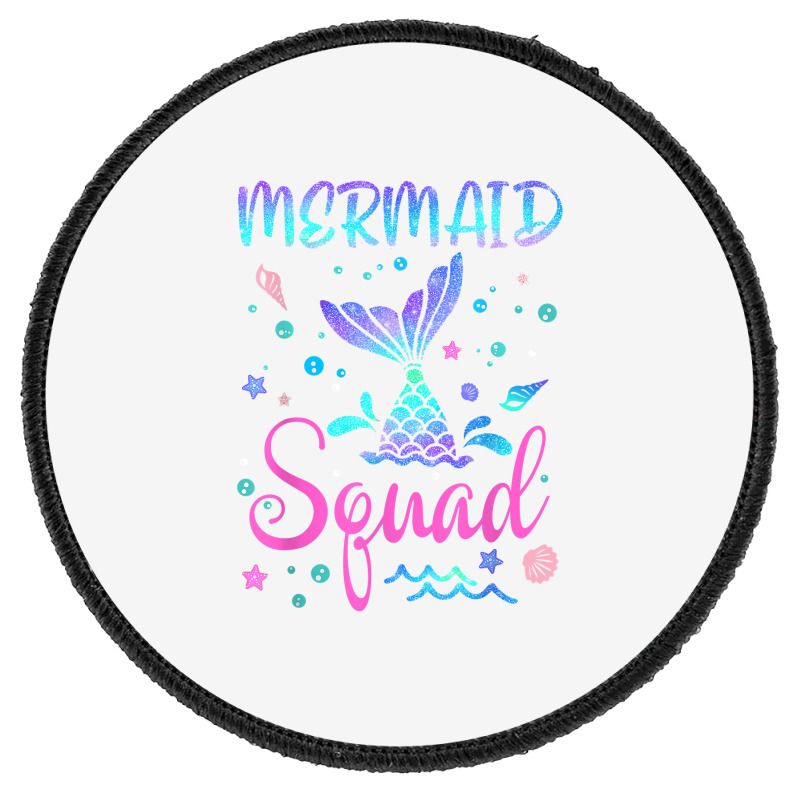 Mermaid Squad Of The Birthday Mermaid Tail Family Matching T Shirt Round Patch | Artistshot