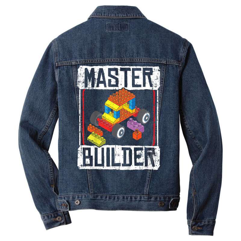 Kids Master Builder For A Builder Block Building Blocks Bricks T Shirt Men Denim Jacket | Artistshot