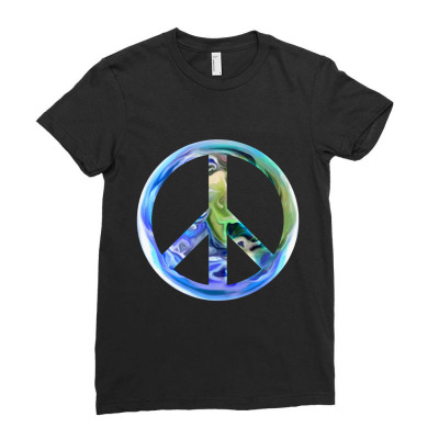 Harmony World Earth Peace Ladies Fitted T-shirt Designed By Koopshawneen
