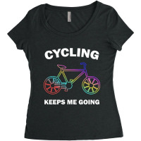 Cycling Keeps Me Going Women's Triblend Scoop T-shirt | Artistshot