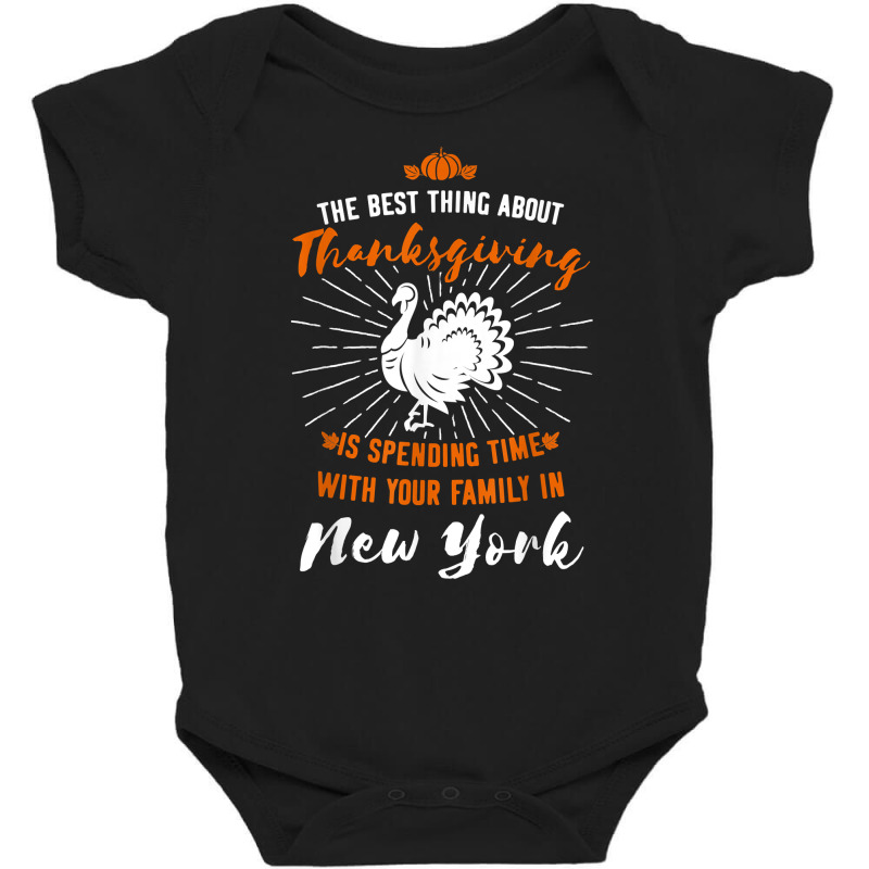 Thanksgiving New York Turkey Family Holiday Orange T Shirt Baby Bodysuit by hollymu | Artistshot