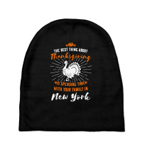 Thanksgiving New York Turkey Family Holiday Orange T Shirt Baby Beanies | Artistshot