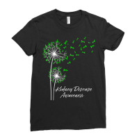 Dandelion Green Ribbon Kidney Disease Awareness Month Family T Shirt Ladies Fitted T-shirt | Artistshot