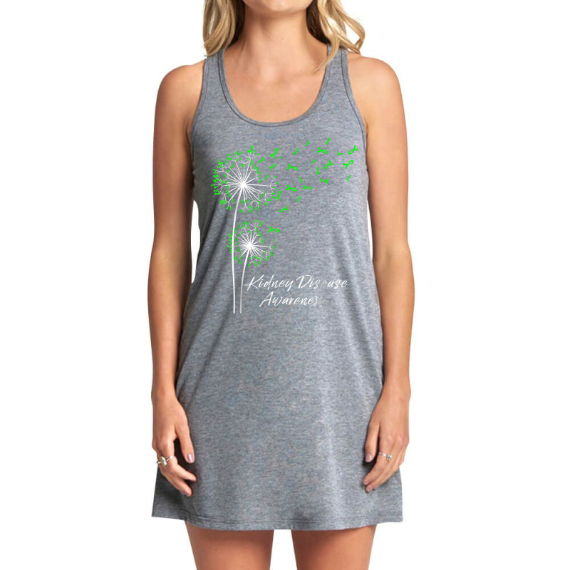 Dandelion Green Ribbon Kidney Disease Awareness Month Family T Shirt Tank Dress by kalellwhistlehunt | Artistshot