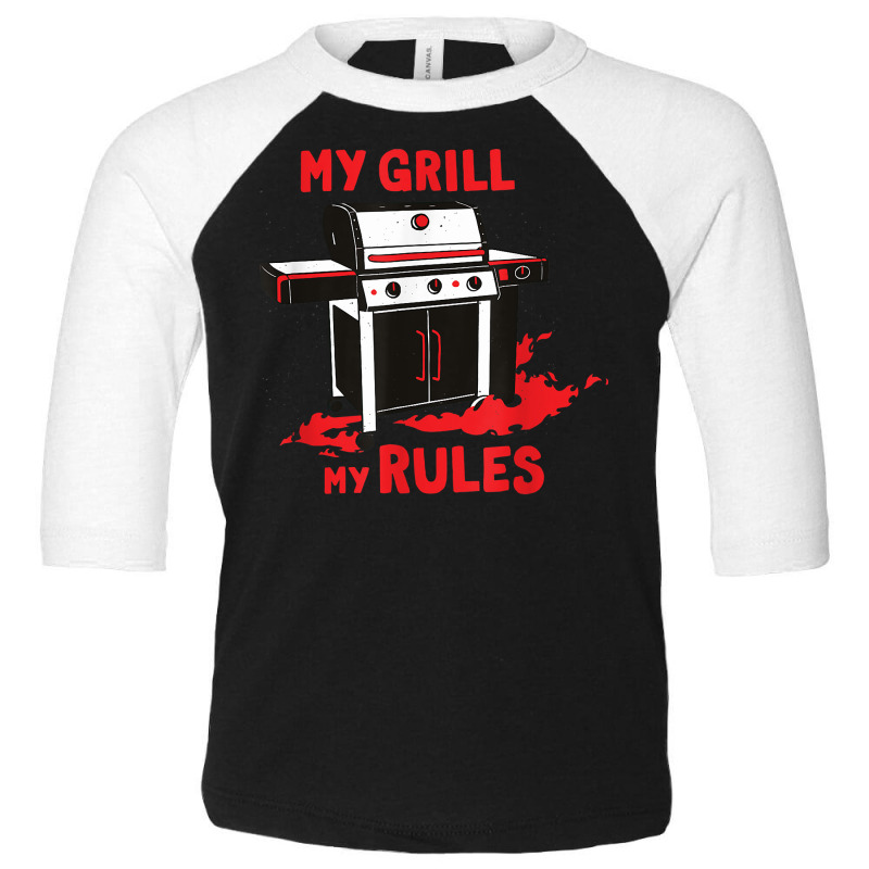 Cookout Rules Bbq Lover Graphic Novelty Grilling Tee T Shirt Toddler 3/4 Sleeve Tee by carlianagorley | Artistshot