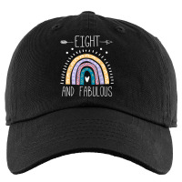 Eight And Fabulous 8th Birthday Gifts Girls 8 Year Rainbow T Shirt Kids Cap | Artistshot