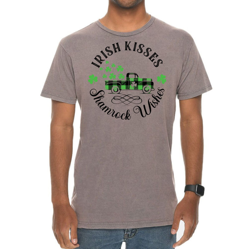 Irish Kisses Shamrock Wishes   St Patrick Day Vintage T-shirt | Artistshot