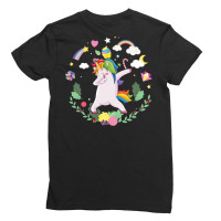 Rainbow Awesome Unicorn Ladies Fitted T-shirt | Artistshot